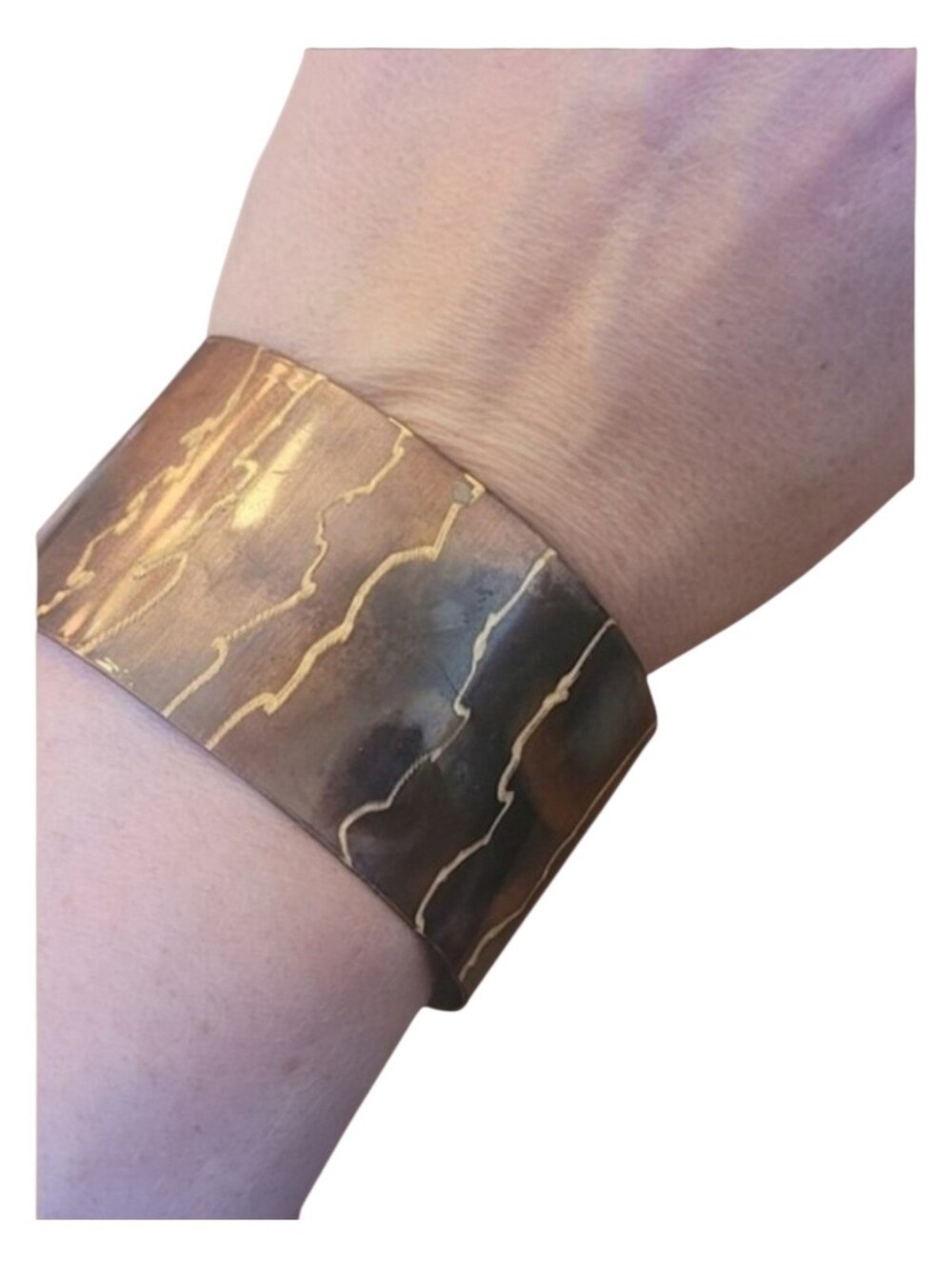 🥳5/$25!🥳 Copper Tone Wide Cuff Bracelet - Brown/Gold